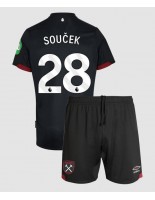 West Ham United Tomas Soucek #28 Venkovní dres pro děti 2024-25 Krátký Rukáv (+ trenýrky)